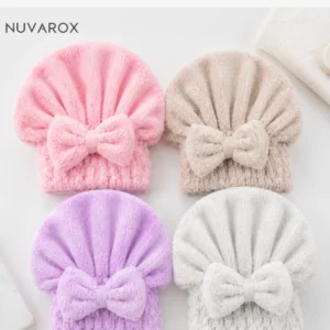 NUVAROX Bowknot Hair Cap Set – Soft & Absorbent