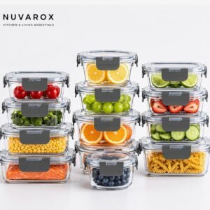 NUVAROX 24-Piece Glass Food Storage Container Set