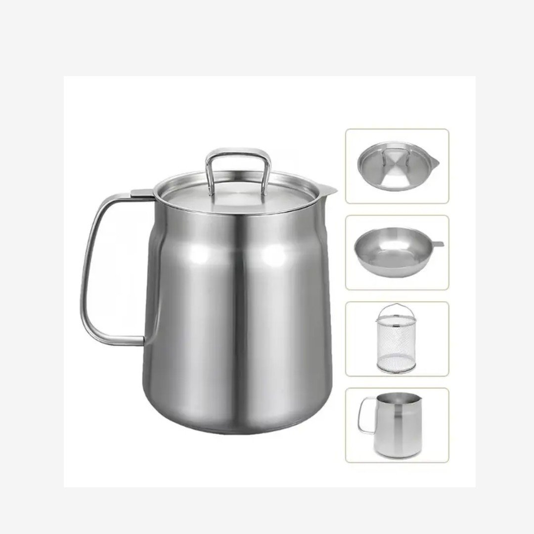 NUVAROX 304 Stainless Steel Deep Fryer Pot Set with Basket & Strainer - Image 7